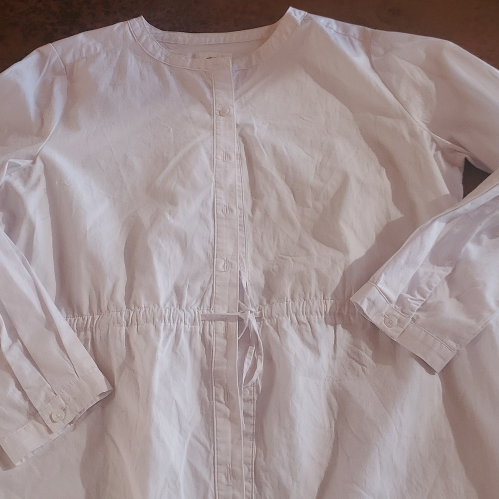 C&C California White Cinched Long Sleeve Sz L Dress or Tunic